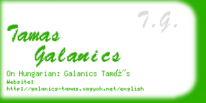 tamas galanics business card